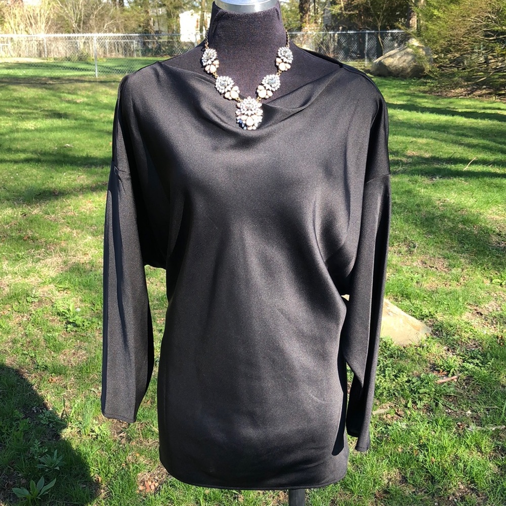 Lord & Taylor black silky top NWT!!